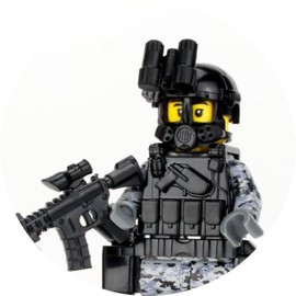 Battle Brick Collectible Urban Response Team Soldier | Accessories Made in The USA | Genuine Military Minifig | Printed Camo| 1.6 Inches Tall | Great Gift for Ages 10+ to Adult AFOL