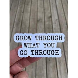 Grow Through What You Go Through Sticker, Laptop Sticker, Water Bottle Sticker, Phone Sticker, Window Sticker, Growing Sticker, Positivity Sticker
