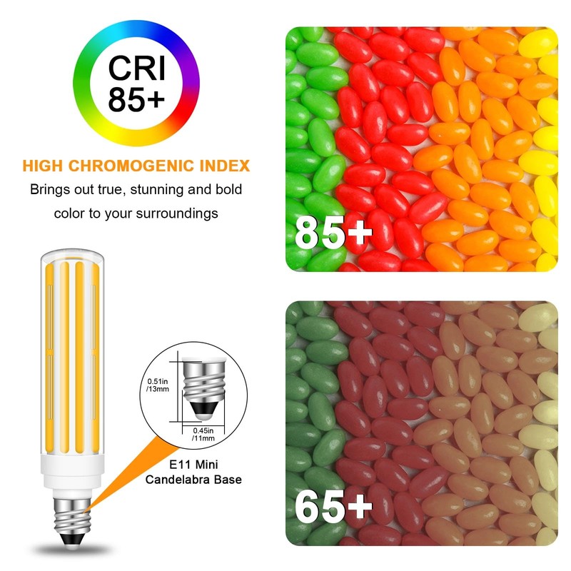 TRIJZHOU E11 10W LED Bulbs, JDE11 120V 100W Halogen Bulbs