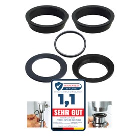 FEINER® 5 Piece Washbasin Drain Seal Set for 1 1/4 Inch (32 mm) Siphon Seals for Standard Siphons Bottle & Design Siphon 2 x Wedge 2 x Flat 1 x O-Ring Seal