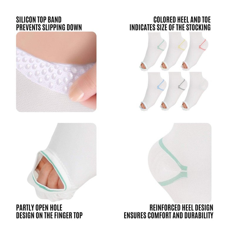 Anti Embolism Compression Stockings, Thigh High Unisex Ted Hose Socks
