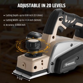 WOODSTARTER Cordless Electric Hand Planer for Makita (Bare Tool), Brushless Motor, 15000RPM Power Wood Planer with Edge Guide and Dust Bag, 3-1/4 Inch Planing Width, Ideal for Wood Chamfer