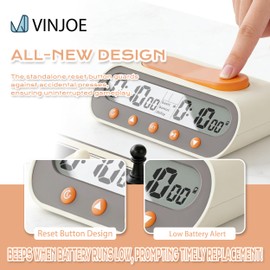 VINJOE Digital Chess Clock, Portable Professional Game Timer for Chess & Board Games, Supports Basic, Bonus, Delay & Positive Time Modes