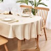 Wolkemer Faux Linen Oval Tablecloth Heavy Duty Wrinkle Resistant Fabric