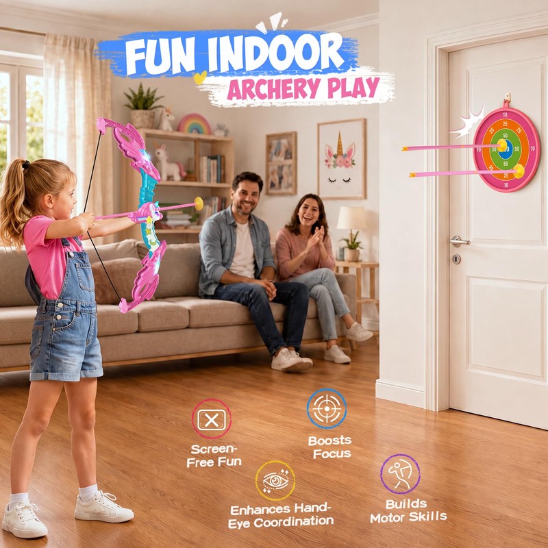 Unicorn Toys for Girls Ages 3-12, Bow and Arrow Set