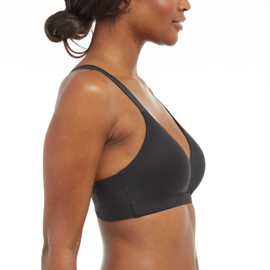 SPANX Bra-Llelujah Lightly Lined Bralette - Wire-Free Bra - Comfortable Support - Wireless Bra - Dig-Free Straps - Very Black - Large