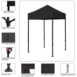 Eurmax USA 5'x5' Ez Pop Up Canopy Tent Commercial Instant Canopies with Heavy Duty Roller Bag,Bonus 4 Sand Weights Bags (Forest Green)
