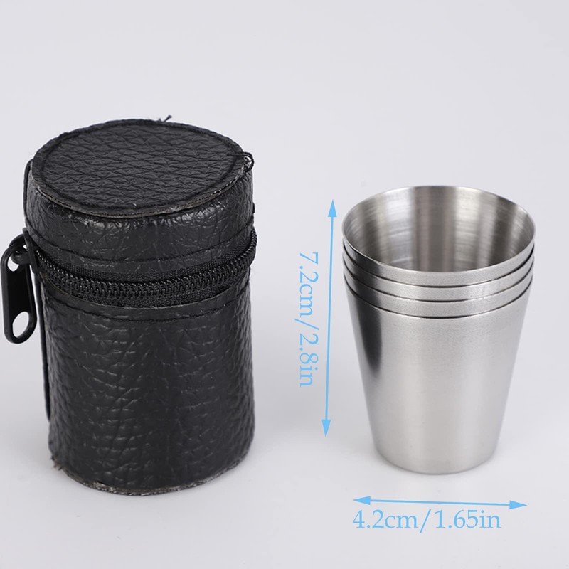 Spldsun Pack of 12 Hip Flask Mugs, Stainless Steel Cups,