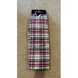 The Christmas Shoppe Green Red/black/off White Plaid Tree Skirt 48" New