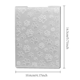 Arbuya Pet Dog Paw Print Background Plastic Embossing Folders for Card Making Cat Paw Prints Scrapbooking Plastic Template Photo Album Card Paper Handmade DIY Craft Decoration Template Molds