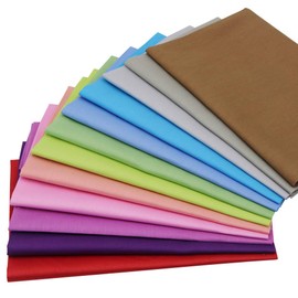 Jukway 12Pcs Solid Color Cotton Fabric Bundles Fat Quarters 45x50 cm, Pure Cotton Twill Fabric Patchwork Cloths Craft Quilting Fabric for Sewing DIY Decoration Art Handwork (Multicolor)