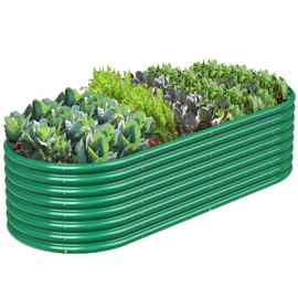 FRIZIONE 8FT(L)×4FT(W)×2FT(H) Raised Garden Bed Outdoor, Raised Garden Beds for Flower, Raised Planter Box Outdoor for Herb, Vegetable-Dark Green