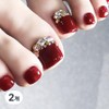 Varna Pedicure Artificial Toenail Pedi Tips, P-017 Crystal Parts Red, 2 Pieces / 바르나 패디큐어 인조발톱 패디팁, P-017 크리스탈 파츠 레드, 2개