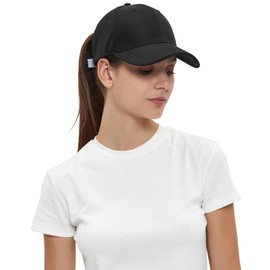 outfit spring Baseball Cap Women's Cap Summer Baseball Cap Ponytail Adjustable Women Ponytail Cap Baseball Cap Mesh Breathable Sun Hat Leisure Cap with Cable Hole Outdoor Sports, Triangle Black