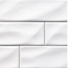 4x12 White Cool Subway Ceramic Wall Tile 3D Design Glossy