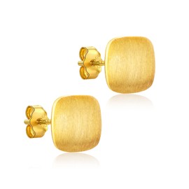 Stud Earrings Silver 925 Women's Earrings Gold Small Stud Earrings with Emerald Zirconia for Women Men Girls 14K Gold-Plated Earrings Hypoallergenic Cartilage Tragus Helix, Yellow Gold