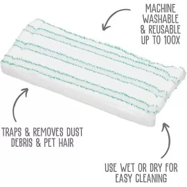 Holloway House 2X HOLLOWAY HOUSE QUICK SHINE HARD-SURFACE SPRAY MOP REFILL PAD 2 REUSABLE PADS