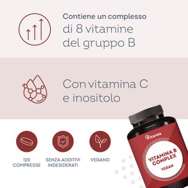 Complesso Vitaminico B ad Alto Dosaggio con Vitamina C – Tutte le 8 Vitamine del Gruppo B (B1, B2, B3, B5, B6, B7, B9, B12) – 1 Compressa al Giorno – Testato in Laboratorio, Senza Additivi Indesiderat