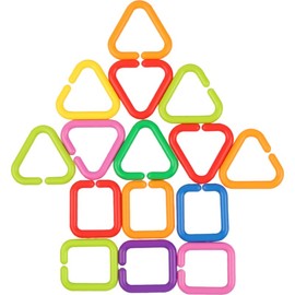 Totority Juguetes Colgantes Para Bebé, Cadenas GeoméTricas De 35 Piezas, Anillos Sensoriales Para NiñOs, Eslabones De PláStico Para Cochecito Y Asiento De Auto, Juguetes Educativos Para Desarrollar Ha