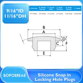 15 Pcs 18 mm Silicone Rubber Plugs Snap in Locking Hole Plugs for 18-19 mm (11/16"-3/4") Round Holes, Flush Type Rubber Stoppers, Flexible Tube Pipe End Caps Covers, Waterproof Sealing Plugs, Black