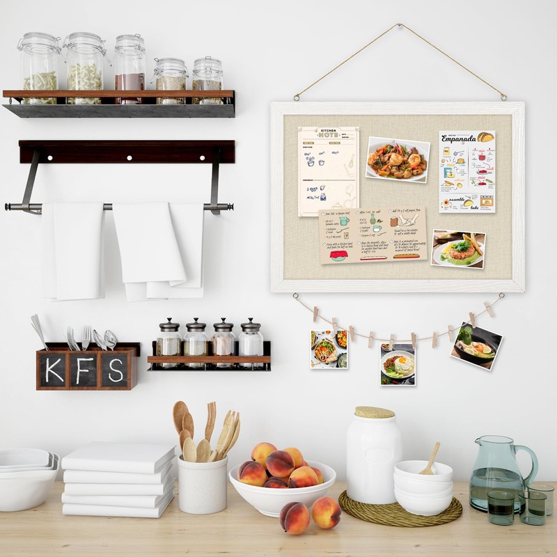 DOLLAR BOSS Bulletin Boards with Linen 1-Pack 16''X 12'' Double-Sided