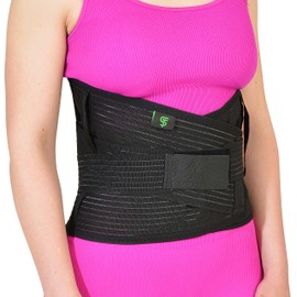 SPORTHERAPY Lumbar Band, Universal Back Support, Orthopaedic Lumbar Bust with Removable Rails, Lumbar Elastic Band for Stabilising the Sacro-Lumbar Area, L (100/120 cm)