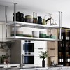 DSVONAUS Ceiling Shelf, Floating Shelves Kitchen Storage Wine Rack, Industrial