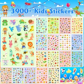 3900+ Stickers for Kids, 108 Sheets Reward Cute Stickers for Toddlers Students Parents, Teacher Stickers for School Class, Small Food Plant Space Car Animal Stickers for Scrapbook Journal Gifts Decor