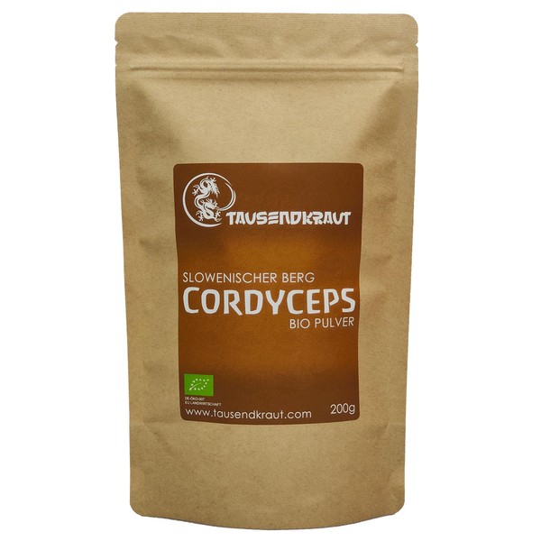 Cordyceps Organic Powder - 200 g - From the Mountains of Slovenia - High Product Safety - EU Production - Sustainable and Natural - German Brand