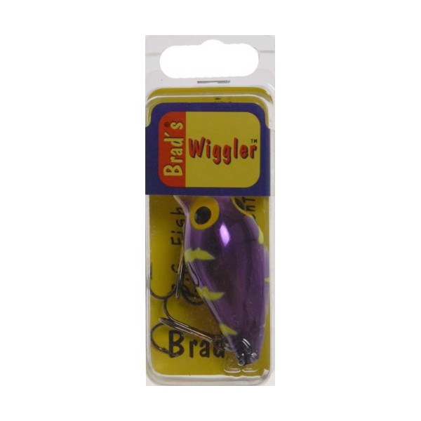 B.S. Fish Tales Wiggler Metallic Fishing Lure, Purple/Yellow