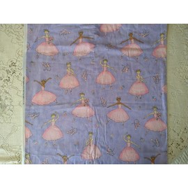 Fabric Traditions 1999 Pink & Lavender Ballerinas Glitter Slippers BTHY 18x45"