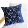 ZUODUTEX Navy Pack of 2 Embroidered Velvet Cushion Covers 40