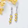 Citrine Earrings for Women 925 Sterling Silver with 5 mm