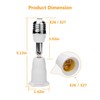 JACKYLED Light Socket Extender 3.9”/10CM Light Bulb Extension Socket, E26