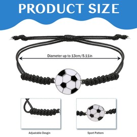 Pack of 5 Football Bracelets, Adjustable Cord Bracelet, Football Sports Woven Bracelet, Friendship Bracelet, Children's Football Party Bag, Friendship Bracelet with Adjustable Woven Cord