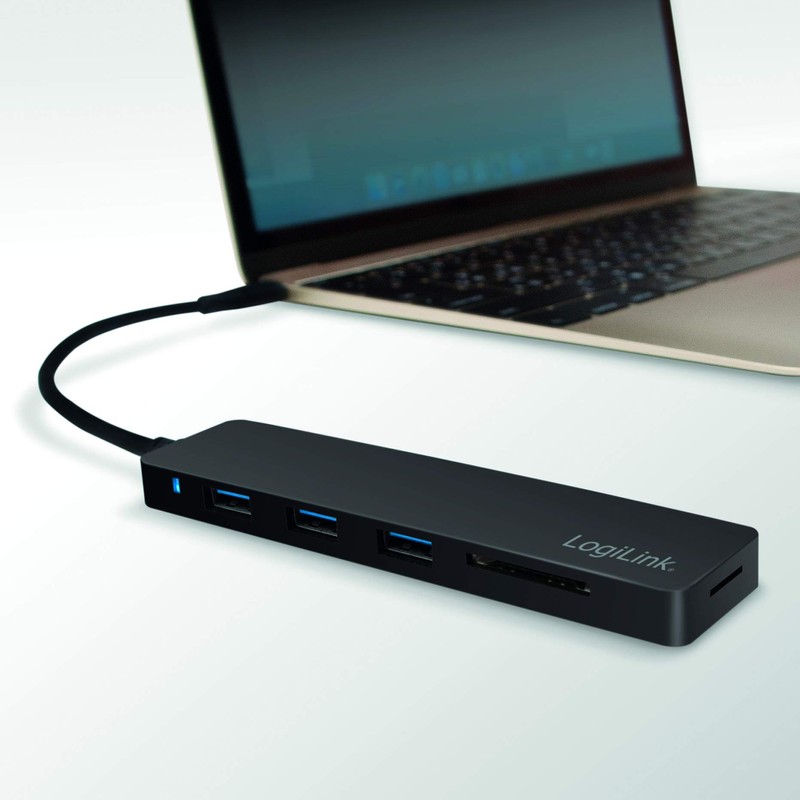 Logilink USB Hub for PC/Laptop Aluminium Housing Black 3-Port +