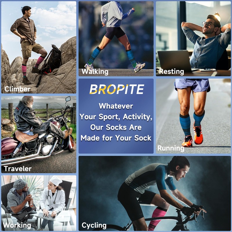 bropite Toeless Compression Socks for Women&Men-2 Pairs Open Toe Compression