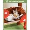 MUTTROS Mushroom Cat Tree Tower with Removable Scratcher, Large Hammock,