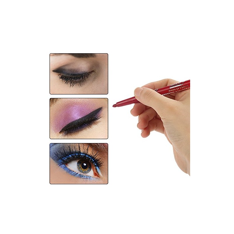 Set de Eyeliner Impermeable de 12 Colores de Larga Duración,