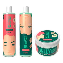 Kit Latina 3 Pzs Anti Frizz Shampoo Acondicionador Jelly