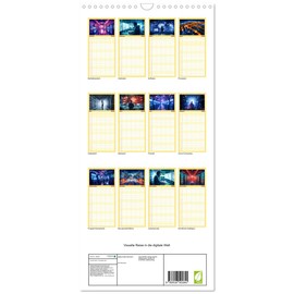 Family Planner 2026 - Visual Journey into the Digital World with 5 Columns (Wall Calendar, 21 cm x 45 cm) CALVENDO