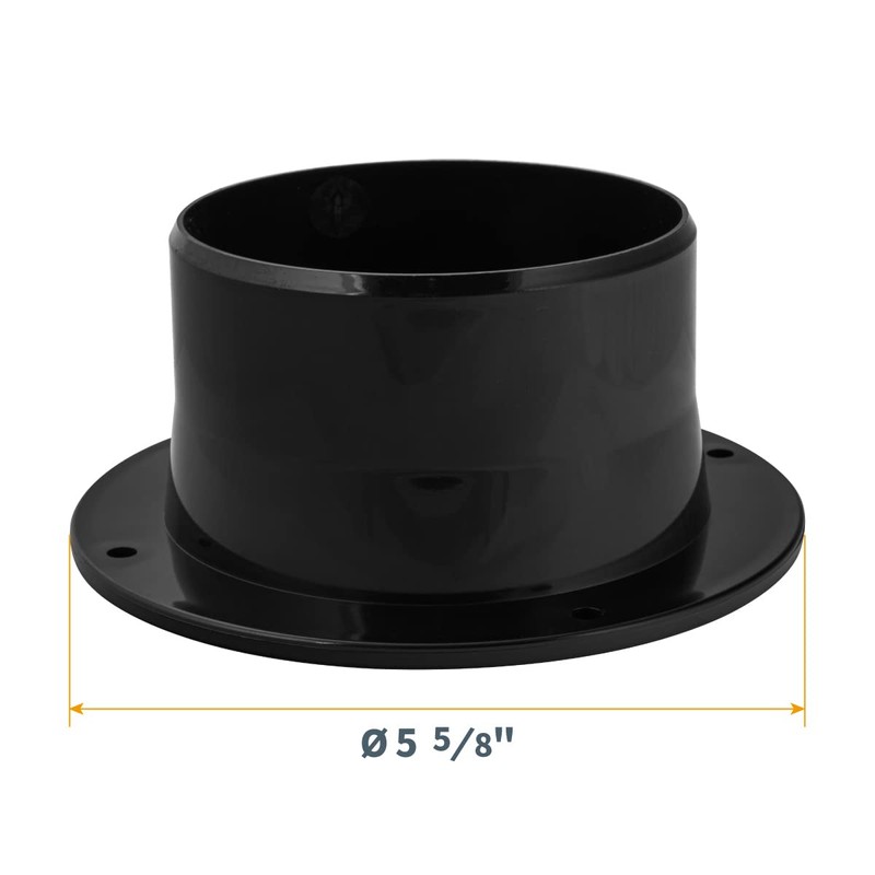 POWERTEC 70126 Inlet Flange, 4 Inch OD Dust Collection Ducting