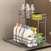 Zufudo 1 Pack Under Sink Organizers and Storage, 2 Tier