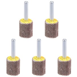 uxcell 20mm Flap Wheels Shank Mounted Sandpaper Abrasive Wheel 80 Grits 5 Pcs