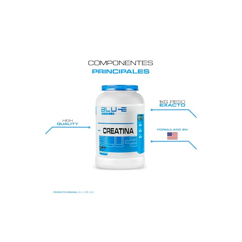 Blu-e Creatina Monohidratada 1k 200 Servicios Sabor Natural