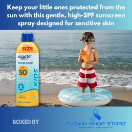 Equate Sunscreen kids SPF 50- Broad Spectrum Spray value size, 9.1 oz (Pack of 1), Boxed By Fusion Shop Store