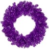 Northlight Metallic Artificial Double Tinsel Christmas Wreath-Unlit, 24", Purple
