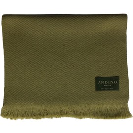 ANDINO ALPACA - 100% Baby Alpaca Wool, Large Scarf Olive Green | Lightweight, Fine Knitting, Classic | Warm, Soft, Hypoallergenic, Unisex | One Size Fits All