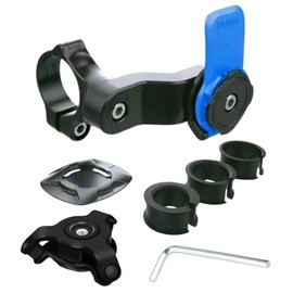 WaYork Quad Lock Compatible Motorcycle Smartphone Holder, Handlebar Mount, Full Set, 3 Sizes, Universal Adapter, Bicycle, Road Bike, One Touch, Easy Installation, Anti-Vibration (Blue)