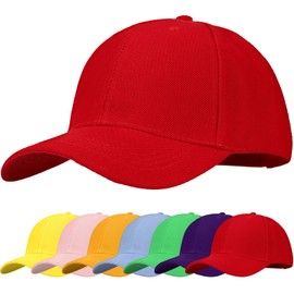 Geyoga 8 Pieces Baseball Cap Adjustable Size Plain Sports Hat for Men Women Running Workouts and Outdoor Activities, 8 Colors(Vibrant Color)